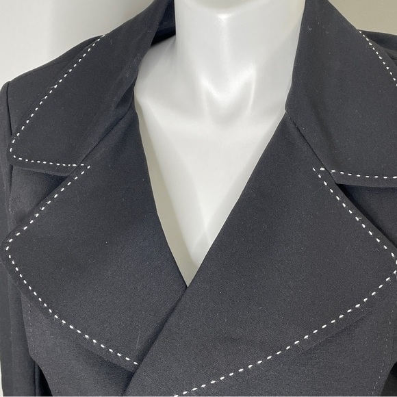 St John black blazer with white stitching size 12 - Picture 4 of 9